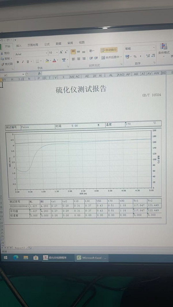 Máy móc mới của chúng tôi dùng để kiểm tra mẫu cao su